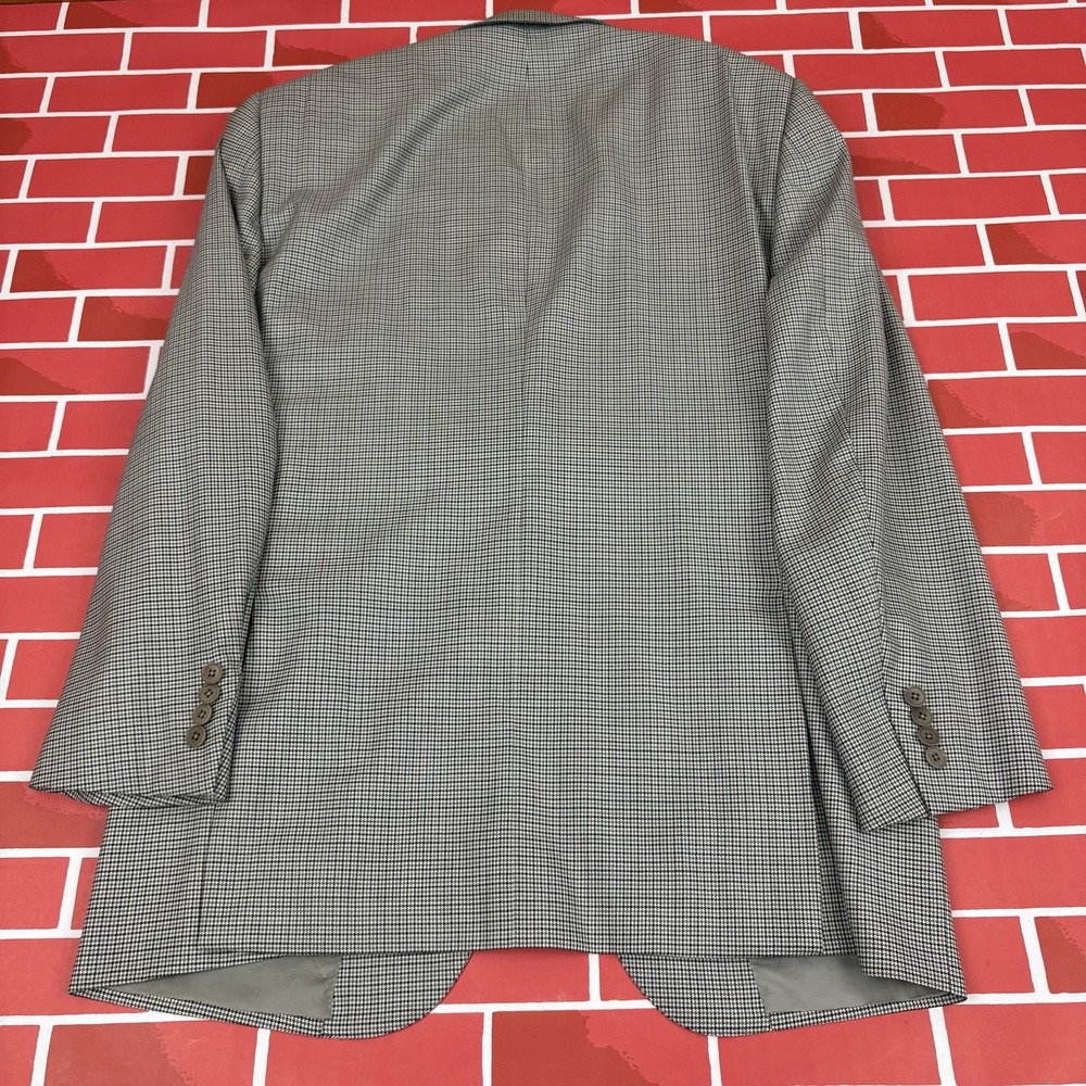 Ermenegildo Zegna Trofeo Blazer Houndstooth Sport Coat Men's 54 R Wool Black - Picture 5 of 13